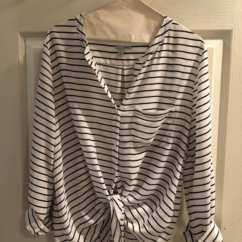 Never worn Halogen striped shirt!!